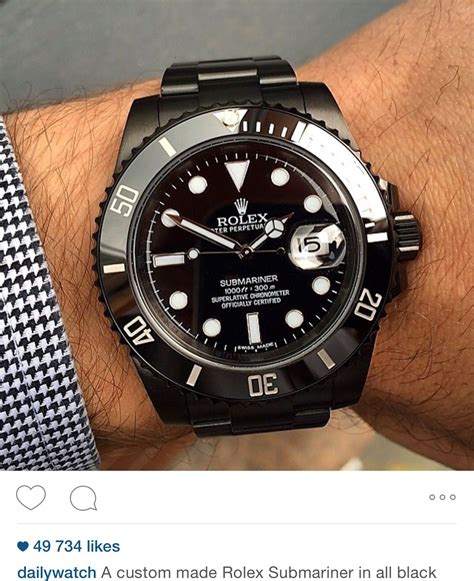 custom black rolex submariner|rolex submariner price chart.